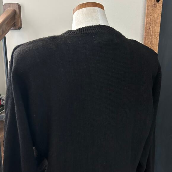 Vintage Christine Gerard Black Sequin Beaded Sweater M 80s Glam Party Dolman - Picture 10 of 11